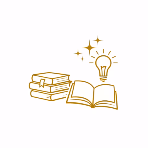 arany könyvek és villanykörte ikon Műveltség
