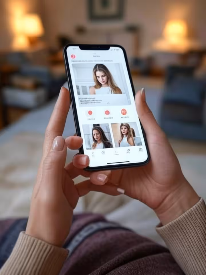 Edición de la pantalla del teléfono inteligente para perfiles de citas de Sugar Dating