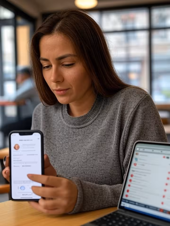 Nő ellenőrzi a biztonsági beállításokat sugar dating alkalmazásban